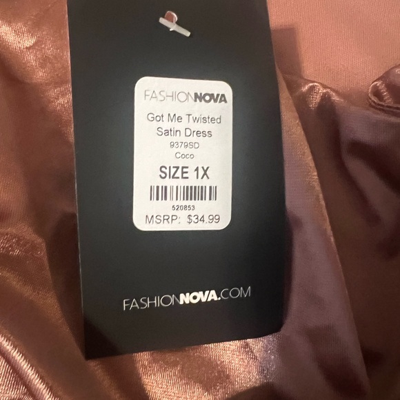 Fashion Nova Satin Dress in Rich Copper - Picture 2 of 6